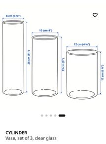 cylinder vases x 6 wedding