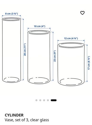 cylinder vases x 6 wedding