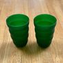 Pair of frosted green tumbler glasses Image 5