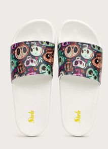 New Skull Pattern Single Band Slides
