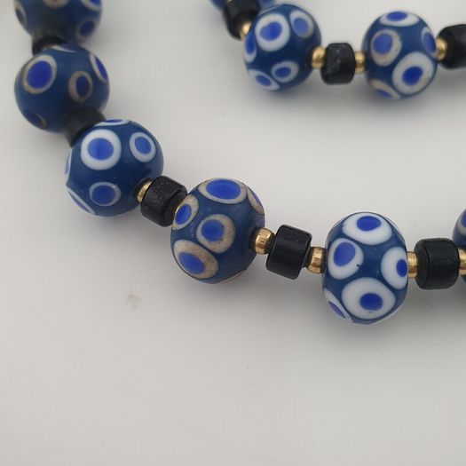 Antique Venetian Style Thousand Eyes Glass Beaded Necklace