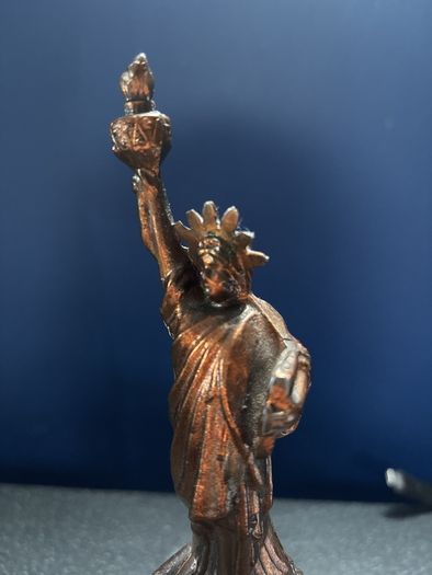 Old Statue of Liberty New York 8.25 Spelter Miniature Souvenir Building Copper
