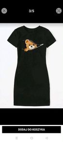 NEW Black Teddy Bear Mini Dress  Zip Effect