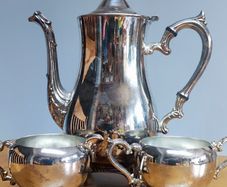 Silver Coffee / Tea Set, Vintage Silver Plated Coffee Pot, Sugar bowl, Milk Jug