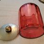 Vintage ruby glass jar and silver lid Image 2