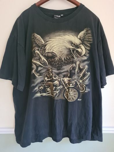 Vintage WILD motorbike biker t shirt Single stitch Size 3XL skulls Eagle motorcycles