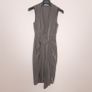 Karen Millen Taupe Grey Draped Asymmetric Wrap Sleeveless Midi Cocktail Dress 8UK/36EU Image 7