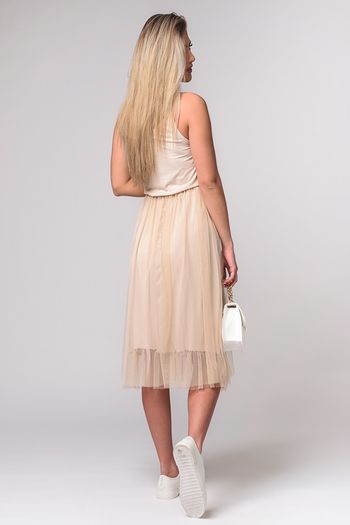 Creamy/ black/khaky/ pink  cliffon dress