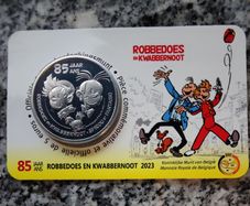Belgium 5 Euro Base Metals Brilliant Uncirculated Coin 2023 - 85 years Spirou & Fantasio (Relief) - Belgian Coincard Catalogue