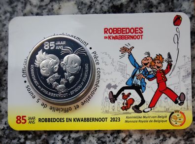Belgium 5 Euro Base Metals Brilliant Uncirculated Coin 2023 - 85 years Spirou & Fantasio (Relief) - Belgian Coincard Catalogue