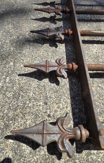 Heavy Duty Wrought Iron Side Gates (1.5m W x 2m H) Decorative Tips and Lock Included