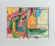 Original art original Art Boat painting SALE