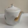 Fabulous 1950s Carrigaline Pottery Teapot with a Lovely Pink Carnation Motif with Gilt Handle, Spout and Lid Finial Image 5