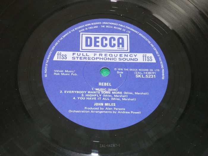John Miles Rebel Uk Pressing 1976 Lp
