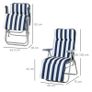 2Pc Folding Sun Loungers Set-Blue/White Image 2