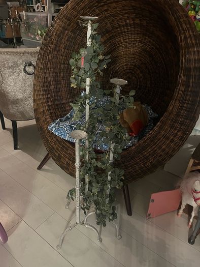Three standing candleholders with lights