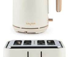 Salter Pebble Kettle & 4-Slice Toaster Set