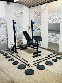 100kg Cast Iron Weights Rack Bench Barbell Dumls