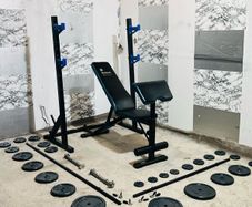 100kg Cast Iron Weights Rack Bench Barbell Dumls