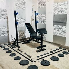 100kg Cast Iron Weights Rack Bench Barbell Dumls