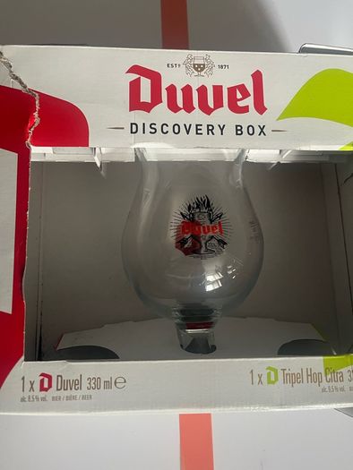 Duvel half pint Belgian beer glass