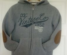 Boys Grey hoodie - white fur lined size 8 - 9 years