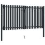 Double Door Fence Gate Steel 306x200 cm Image 2
