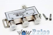 4868 3 Way Digital Tv Aerial Sat Freeview F Plug Coax Signal Cable Splitter