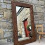 Large Vintage Woven Frame Mirror. Image 6