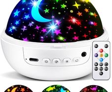 Sensory Star Projector Night Light for Babies & Kids, 93 Light Modes, Dimmable + Timer + Remote, 360 Rotation, Perfect Baby Girl & Boy Gift