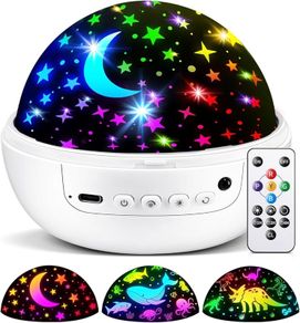 Sensory Star Projector Night Light for Babies & Kids, 93 Light Modes, Dimmable + Timer + Remote, 360 Rotation, Perfect Baby Girl & Boy Gift