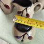 Set of 4 of 2  Coffee / Tea Mugs 12 oz Stoneware matching Milk Jug and suger bowl with lid. Speckled Beige/Brown Fall Leaves Image 6