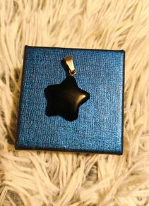 Black Star Pendant Glossy Statement Charm