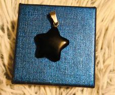 Black Star Pendant Glossy Statement Charm