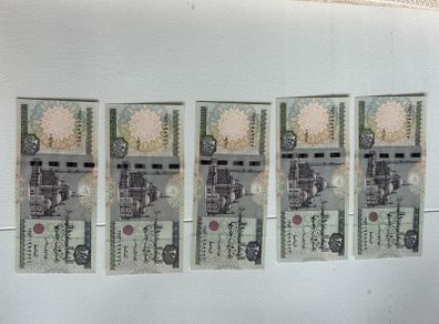 Lot Of 5x Consecutive Egyptian 20 Pounds UNC