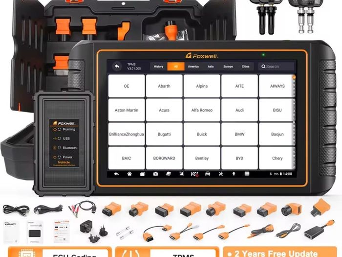 FOXWELL GT75TS OBD2 Automotive Scanner ECU Coding TPMS Service 31 Reset Bidirectional OE-level OBDII Car Diagnostic Scanner
