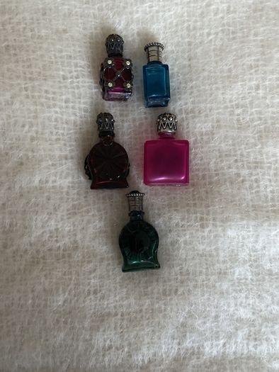 Vintage Silver Plated Decorated Miniature Glass Bottles (20euro each)