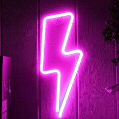 Neon Signs for Bedroom, LED Lightning Neon Sign, Lightning Bolt Wall Decorative Neon Sign, Battery or USB Operated Light Up Neon Sign, Lightning Bolt Neon Lights for Bedroom MULTIPLE COLOURS AVAILABLE (FREE POSTAGE)
