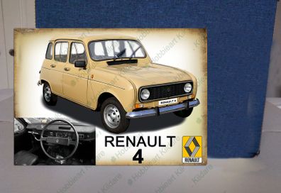 Renault 4 classic car tin sign