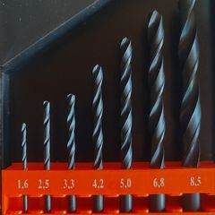 7pcs HSS Twist Drill Bit Set 1.6-8.5mm Metal Drilling R6M5 GOST 10902-77