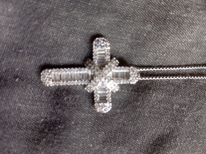 sterling silver cz cross stamped 925 on sterling silver chain stamped 925