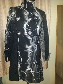 Loline woolen embroidered coat  Desigual style Perfect condition size M UK10 EUR38