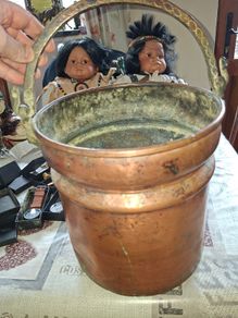 Large Antique Copper Bucket or Jardiniere, Postage Available or Collection,