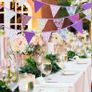 49Ft Fabric Bunting Banner,50pcs Vintage Cotton Triangle Flags,Floral Pennants Triangle Flags for Birthday Wedding Party Home Garden (FREE POSTAGE) Image 3