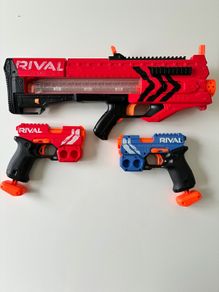 Nerf Rival XX-100 (x2) Hand Guns & MVMXV -1200 Rifle
