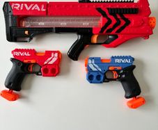 Nerf Rival XX-100 (x2) Hand Guns & MVMXV -1200 Rifle