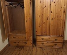 Two large pine wardrobes