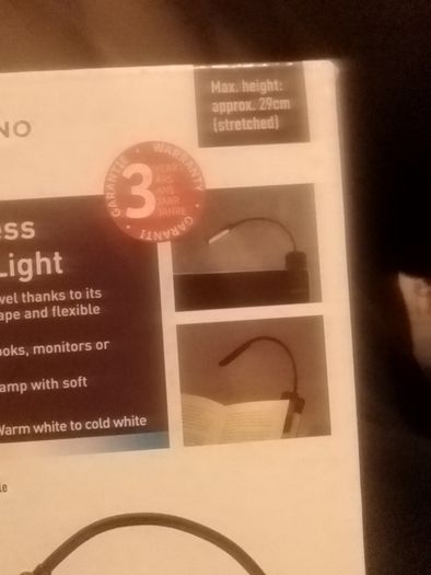 Cordless book light usb charged