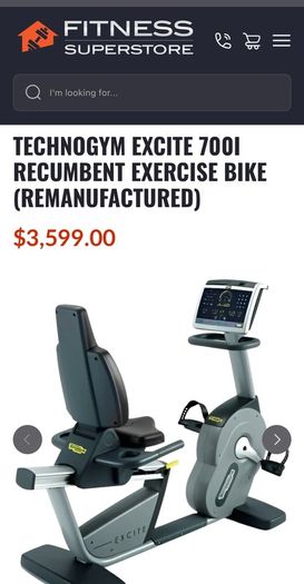 Technogym Exite full commercial recumbent exercise bike