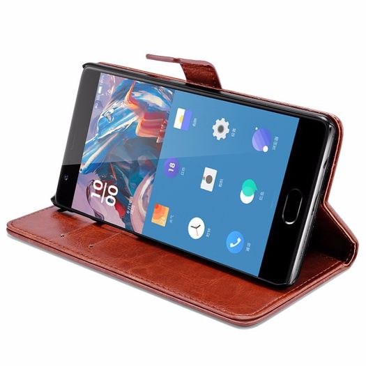 Black 100% Handmade Luxury Flip Case Cover For OnePlus 3 / OnePlus Three